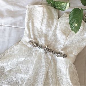 Windsor White & Champagne Formal Mini Dress